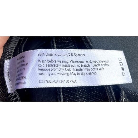 Eileen Fisher Womens Jeans Size 10 Black Stretch Mid-Rise Straight Leg Jean - Picture 8 of 8